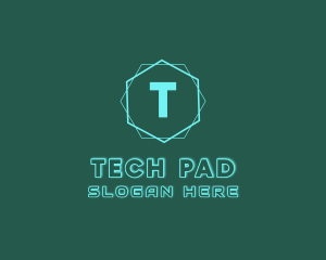 Tech Cyber Hexagon logo design