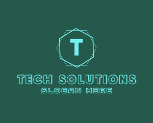 Tech Cyber Hexagon logo design