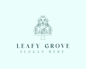 Leafy Floral Cake logo design