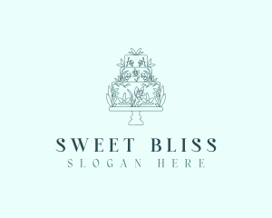 Leafy Floral Cake logo design