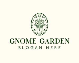 Shovel Floral Garden logo design