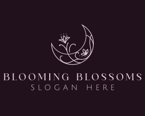 Moon Floral Bloom logo design