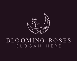 Moon Floral Bloom logo design