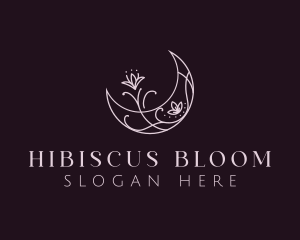 Moon Floral Bloom logo design