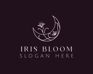 Moon Floral Bloom logo design