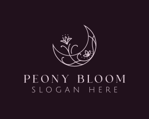 Moon Floral Bloom logo design