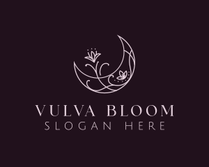 Moon Floral Bloom logo design