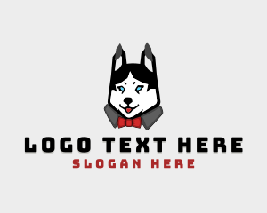 Husky Dog Character logo