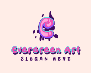 Pop Graffiti Art Letter E logo design