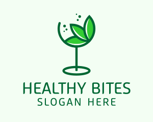 Healthy Wine Glass  logo design