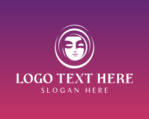 Circle Silhouette Face logo
