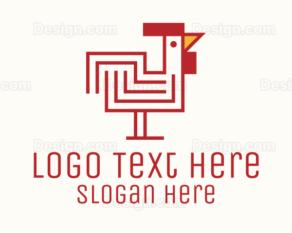 Red Maze Rooster Logo