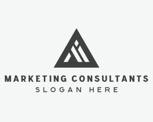 Triangle Consulting Letter M logo design