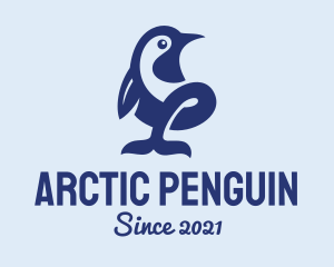 Blue Wild Penguin  logo design