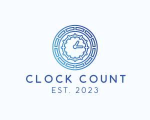 Cool Modern Clock logo design