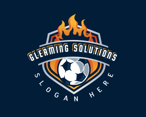 Soccer Fire Football logo design
