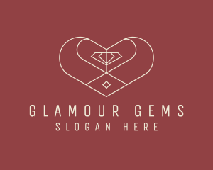 Heart Diamond Jewelry logo design