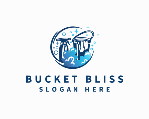 Housekeeper Cleaning Bucket  logo design