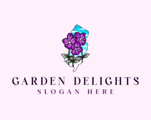 Violets Flower New Jersey logo design