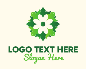 Green Flower Pen Writer logo