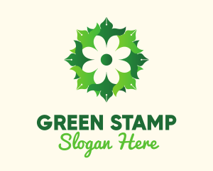 Green Flower Pen Writer logo design