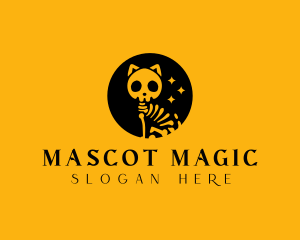 Scary Skeleton Cat logo design