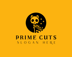 Scary Skeleton Cat logo design