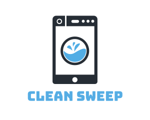 Cleaning Smart Phone App logo design