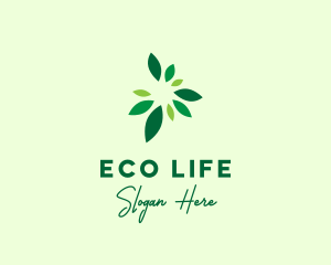 Organic Green Leaves logo design