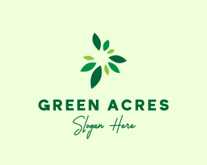 Organic Green Leaves logo design