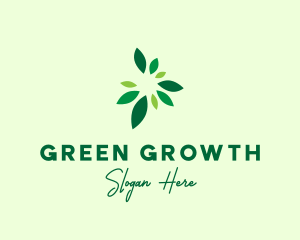 Organic Green Leaves logo design