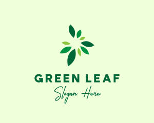 Organic Green Leaves logo design