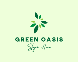 Organic Green Leaves logo design