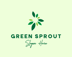 Organic Green Leaves logo design