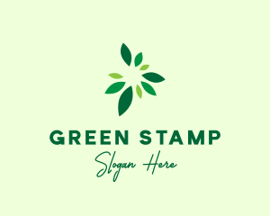 Organic Green Leaves logo design