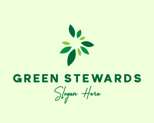 Organic Green Leaves logo design