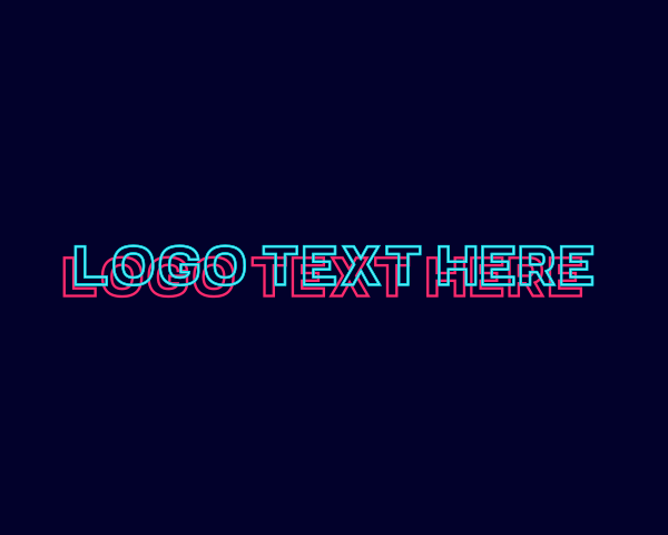 Glitch Neon Text Wordmark logo