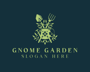 Shovel Rake Gardening logo design