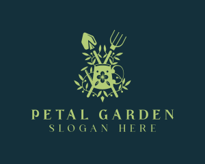 Shovel Rake Gardening logo design