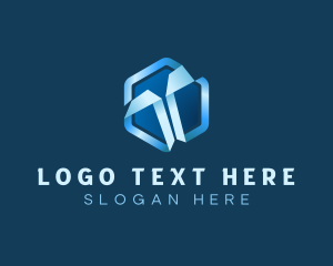Hexagon Origami Letter T Logo