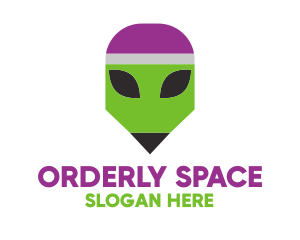 Space Alien Pencil  logo design