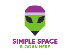 Space Alien Pencil  logo design