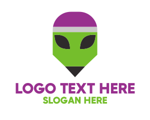 Space - Space Alien Pencil logo design