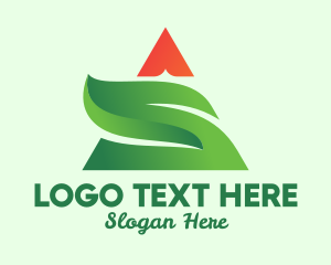 Pyramid Triangle Eco Plant Logo