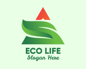 Pyramid Triangle Eco Plant logo design