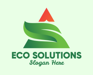 Pyramid Triangle Eco Plant logo design