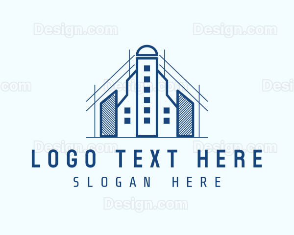 Blue Building Architecture Logo