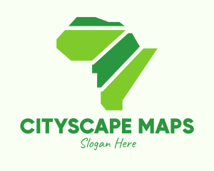 Green African Map logo design