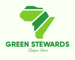 Green African Map logo design