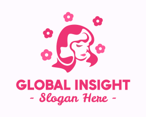 Pink Flower Beauty Woman logo